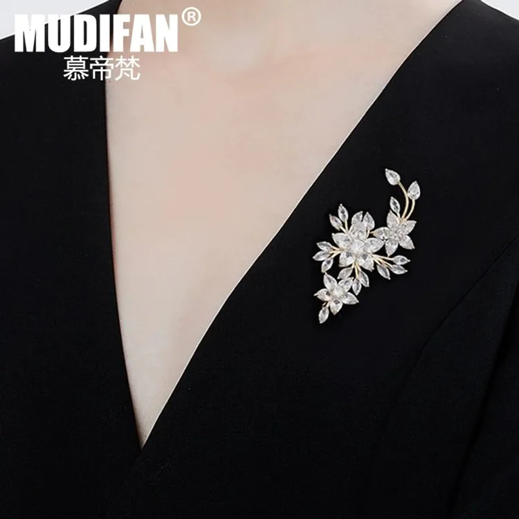 合金胸针 慕帝梵花朵胸针高档女胸花轻奢高级感情人节礼物送女友