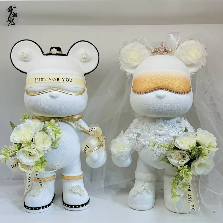 【弄潮儿专属】（单只）婚礼熊 33cm 高端手工潮玩摆件