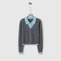 ME【MM100%绵羊毛不费力假两件】超细美利奴绵羊毛针织毛衣MESA3923