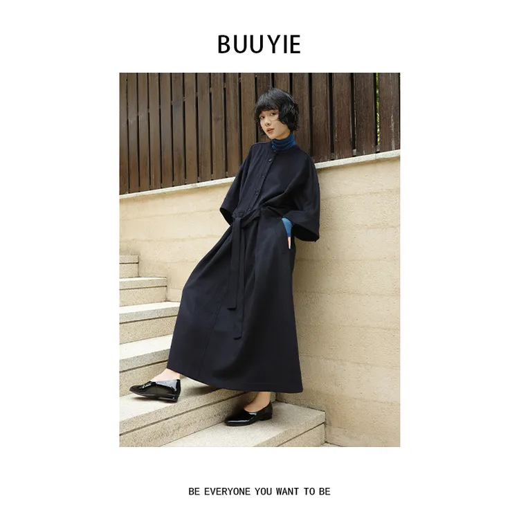 BUUYIE 25SS【清嘉】山羊绒羊毛大衣女秋冬显瘦气质轻奢气质 250968