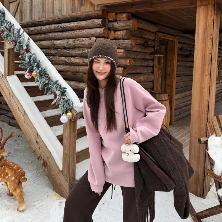 Moprobably李予诺「荷色」重磅科耐丽自发热锁温卫衣L5448010