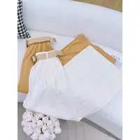 丨春夏新款编织腰带纯色简约百搭高腰阔腿休闲裤 SX0936