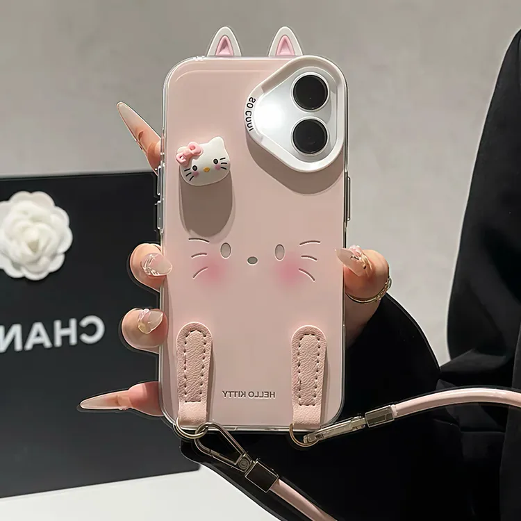 少女心Kitty小表情适用iPhone16手机壳苹果13彩银华为vivoppo小米