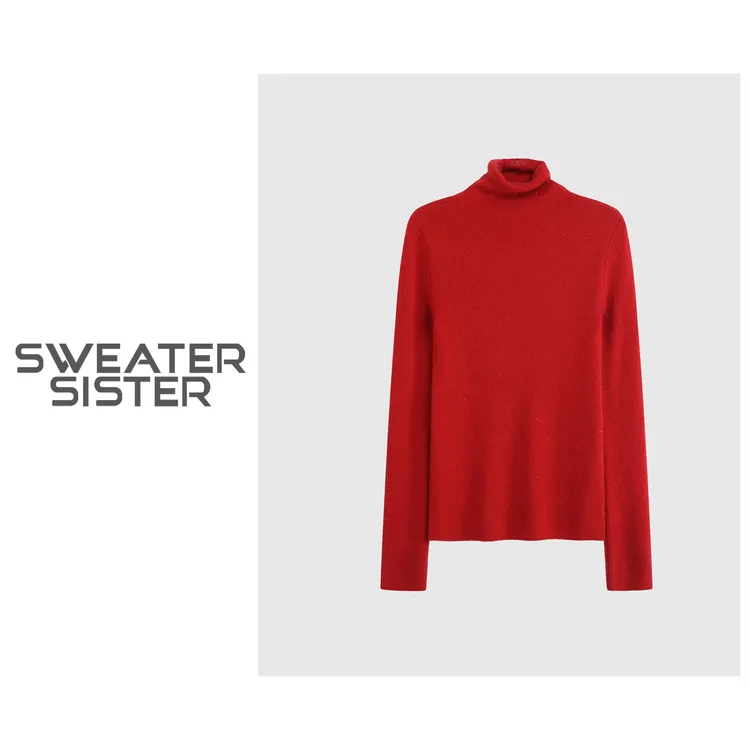 净版堆堆领羊绒毛衣爆款针织内搭打底衫女6655-8817