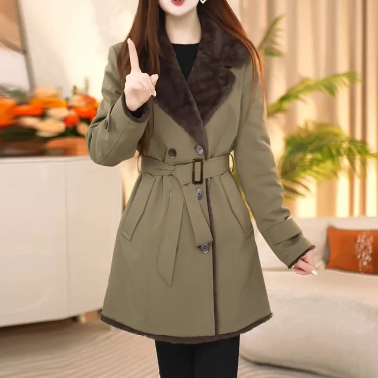 2025新款今年流行爆款秋冬防风中长款女毛呢外套保暖时尚女士外套