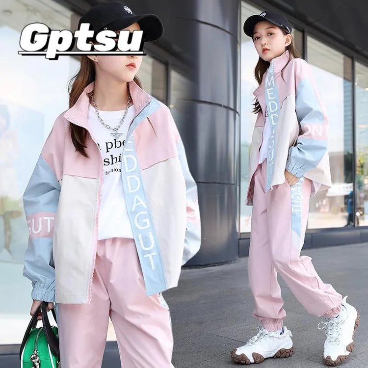 GPTSu女童秋装2025新款套装儿童网红洋气时髦运动秋季韩版两件套