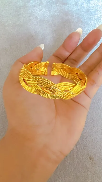 铜合金手镯 铜合金手镯 手工气质金色手镯时尚قۇ ئالتۇن بلەيزۇك