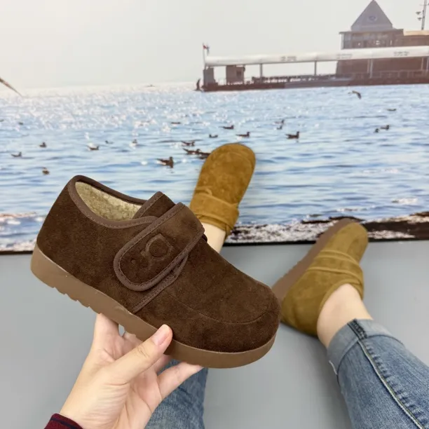 9611冬季新款加绒保暖休闲厚底舒适百搭魔术贴勃肯鞋