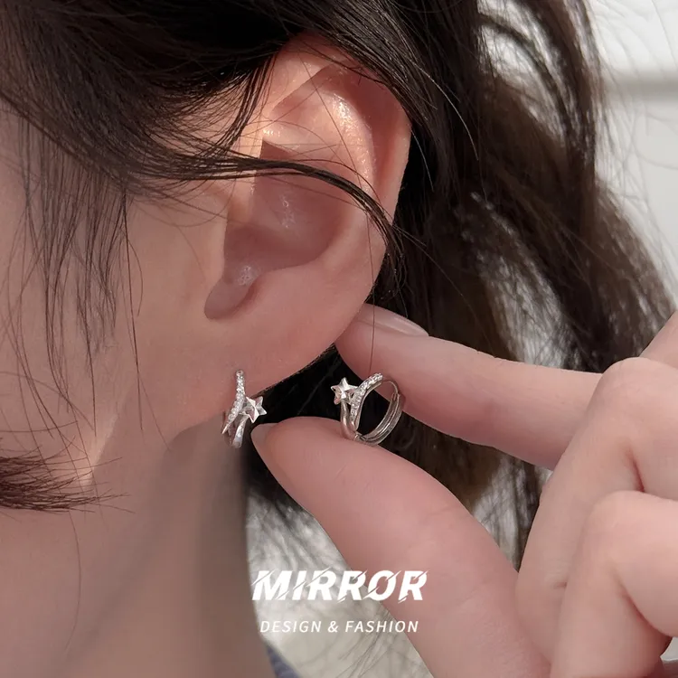 小麋人 925银耳饰 CE9424星星耳扣女耳环耳饰小众设计ins风个性