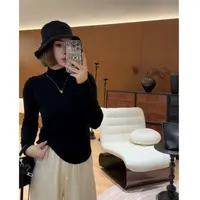 玳妮【星河璀璨】秋冬新显瘦修身打底上衣半高领链条亮丝纯色针织衫
