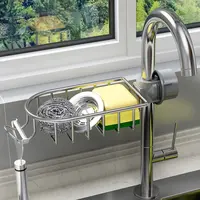 厨房水龙头置物架洗碗洗菜池沥水架沥水篮海绵刷百洁布抹布收纳架