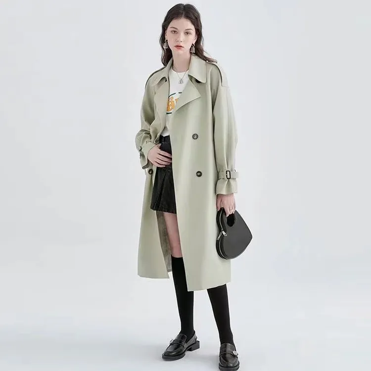 风衣外套女2023新款秋冬中长款小个子英伦风气质时尚流行休闲大衣