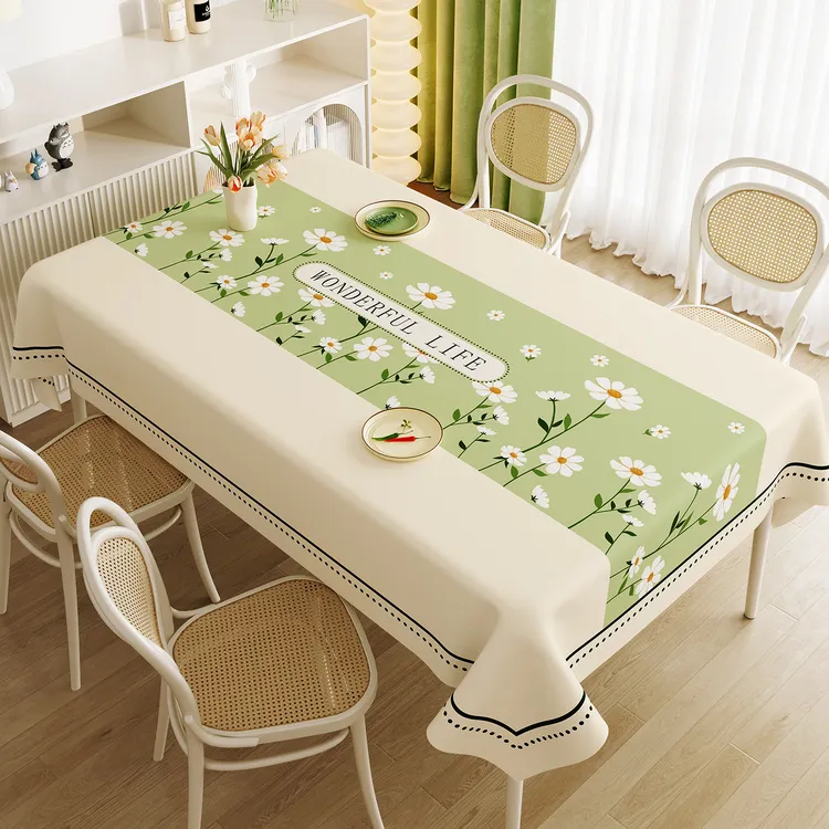 防水防油防烫小清新桌布免洗桌垫长方形餐桌布轻奢高级感茶几台布