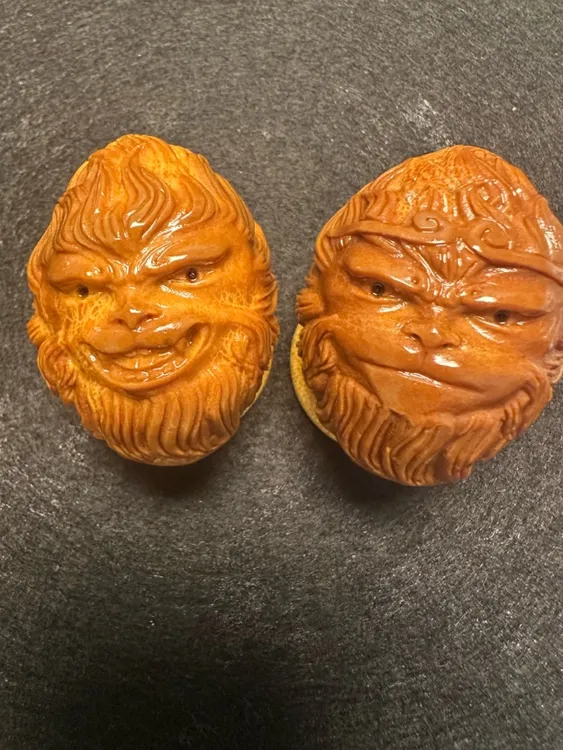 巴西橄榄核雕-3.8悟空一对