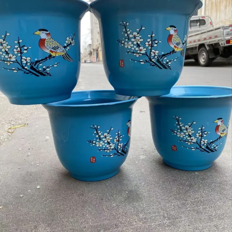 【西藏包邮】加厚树脂花盆室外防晒家用仿陶瓷塑料花盆阳台绿植月季商品图