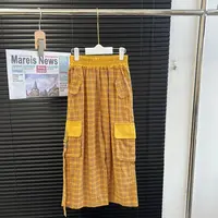 【米果妈】亲子款秋季新款洋气百搭格子阔腿工装裤B4783