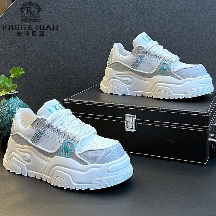 法莎尼亚小白鞋男2025新款厚底鞋子男款春秋休闲潮流百搭白色男鞋