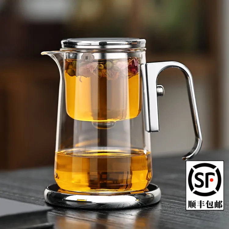 新款玻璃飘逸杯泡茶壶一键茶水分离杯大容量泡茶壶办公室泡茶神器