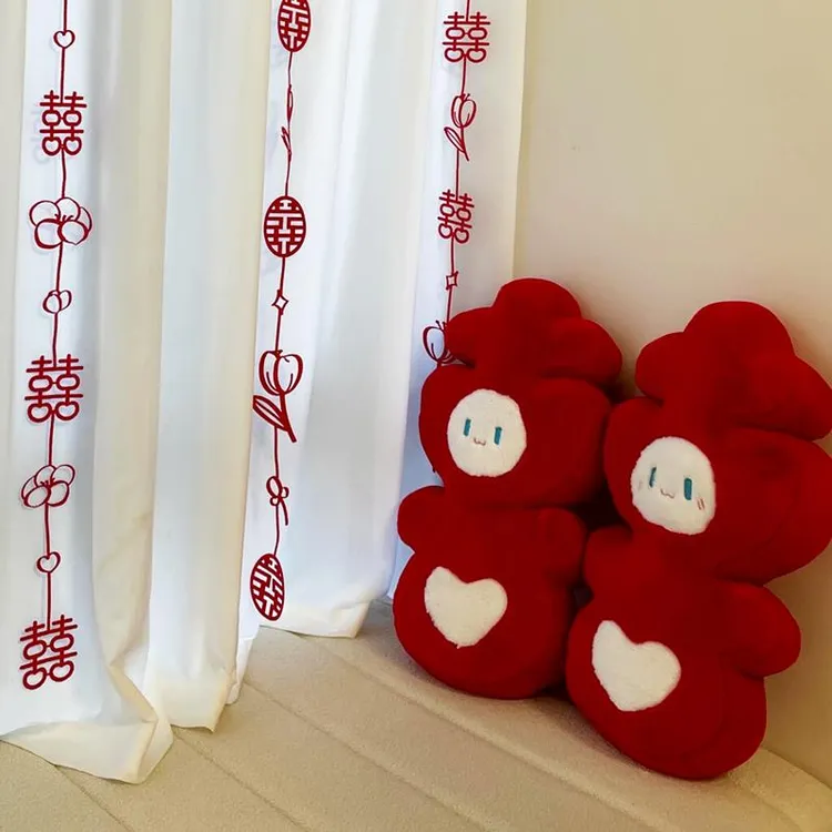 压床娃娃娃娃一对结婚喜字抱枕公仔喜新款婚房布置用品新婚礼物送