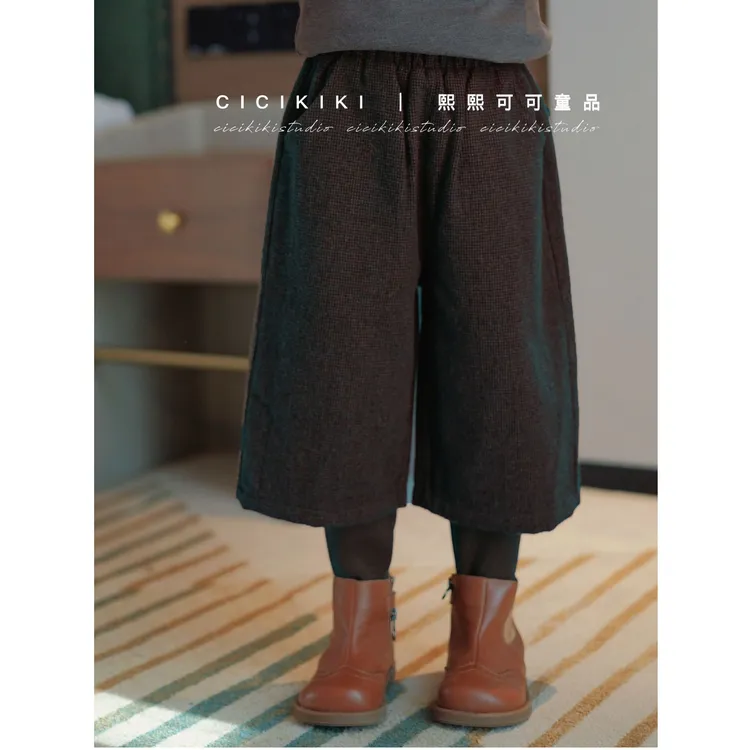 【熙熙可可】2025秋冬女童新款时尚加绒百搭休闲假两件裤子 KZ25115