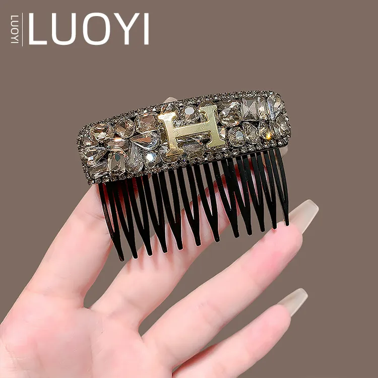7厘米2025新款镶钻水晶满钻密齿多齿发梳插梳刘海梳盘发碎发发夹