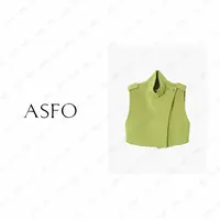 【AS苹果绿】25新宽松显白休闲双面呢斗篷马夹AS25QMJ04234