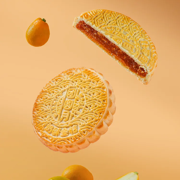 【奶酥金桔月饼500g*1个】广西合浦黄记团圆月/黄记制造/试吃装