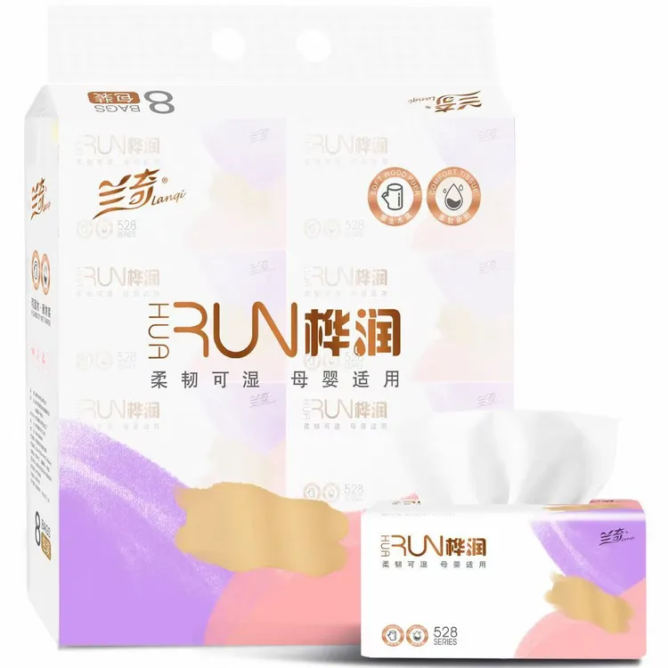 兰奇桦润【简悦】抽纸亲肤4层加厚桌面柔软家用餐巾纸整箱批发