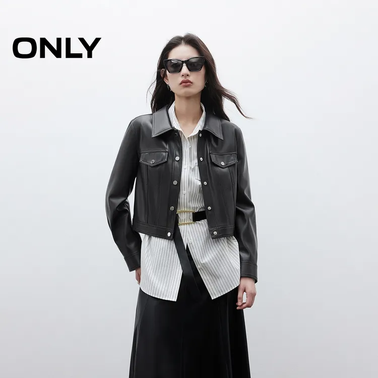 ONLY2025秋季新款利落挺括质感长袖翻领夹克外套休闲女|1253PU012