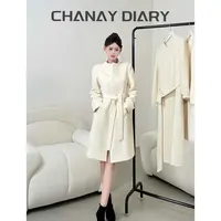  【Pr*da女王】Anne Hathaway同款100%高支纯羊毛收腰系带中长大衣 