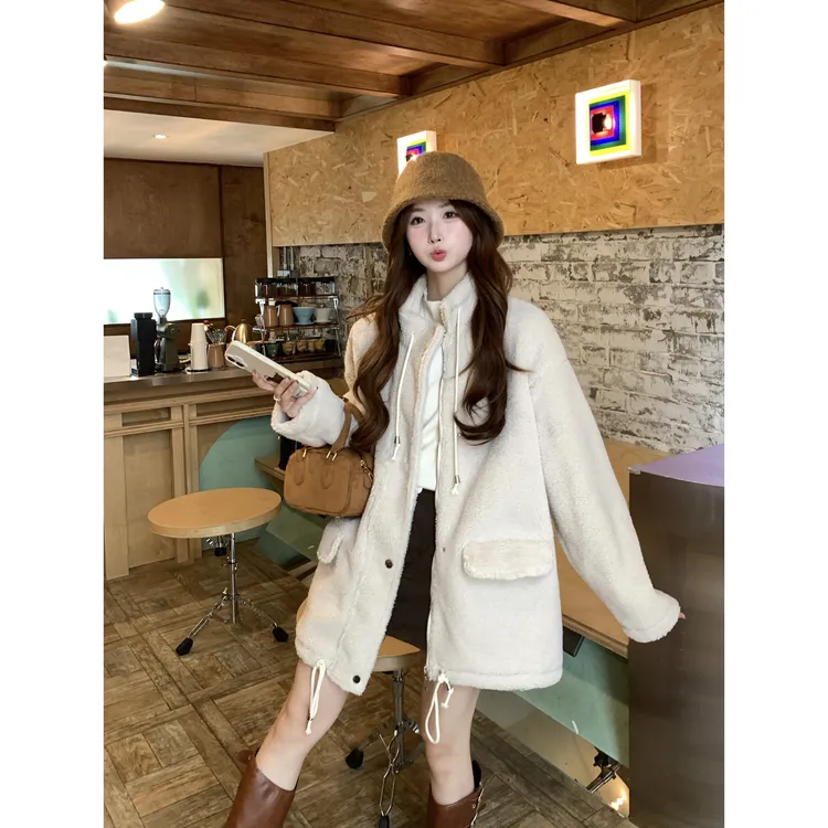 【猪猪队运费补贴】冬季新款胖MM加厚保暖立领韩版宽松外套