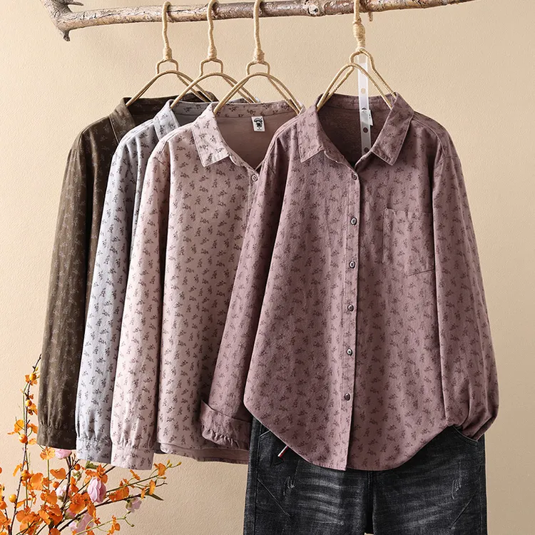 磨毛棉衬衫女2025秋冬保暖衬衣时尚减龄百搭上衣气质开衫女85180