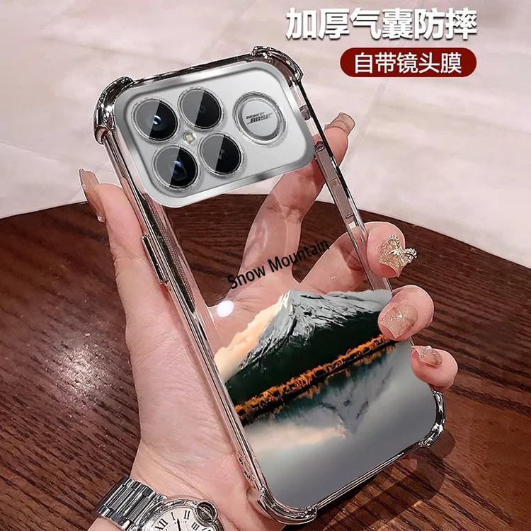 潮牌山峰适用红米k90Promax手机壳四角防摔套K90软硅胶全包镜头膜