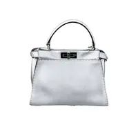 95新 FENDI/芬迪 peekoboo 银色  t型包/JW3378