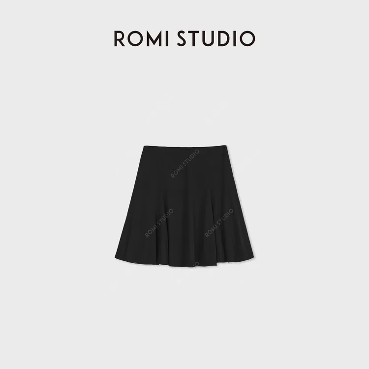 ROMI STUDIO“抖抖半裙”舒适体感双层微褶针织短半裙RWDSXT1635