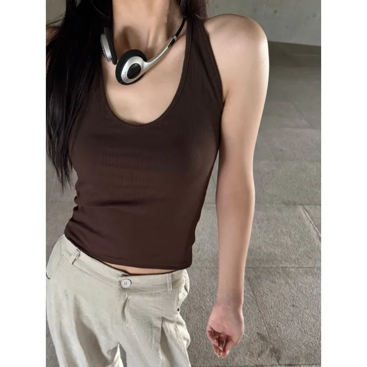 【前100单立减30】美式u领打底工字背心小吊带内搭辣妹遮副乳春夏