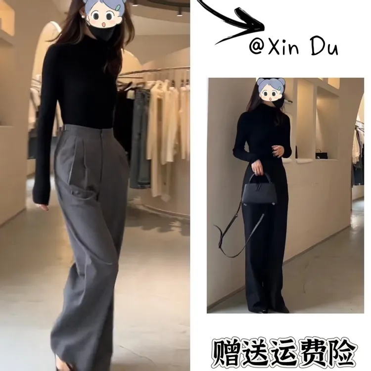 2025秋季新款时尚显瘦气质女士网红洋气两件套百搭款D22197