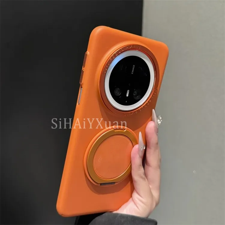 原创设计感适用华为mate70pro+手机壳肤感磨砂磁吸旋转支架60RS简