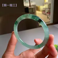 高定缅甸冰种莫奈花园翡翠绿花手镯 灵动艺术款