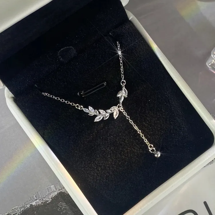 坠链均足银 999纯银麦穗项链高级感轻奢小众2025爆款锁骨链送闺蜜