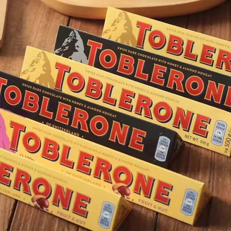 Toblerone/三角 瑞士进口蜂蜜黑巧克力100g牛奶葡萄干条装零食糖