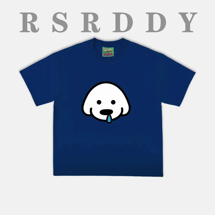 RSRDDY卡通美式趣味学院风落肩重磅时尚潮流高街短袖T恤奢潮