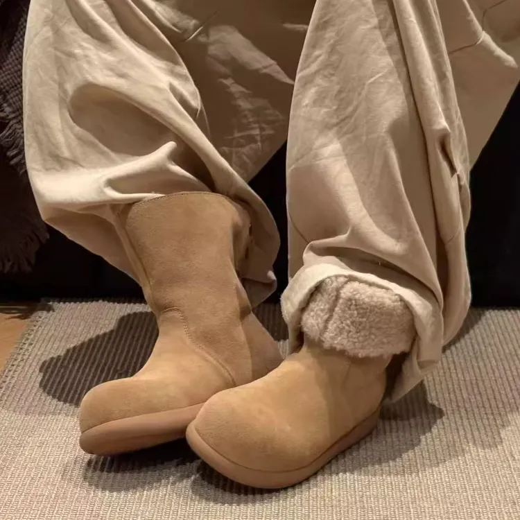 ‘’冬日小暖炉‘’芒果头小熊两穿棉靴雪地靴女2025新款加绒加厚靴子