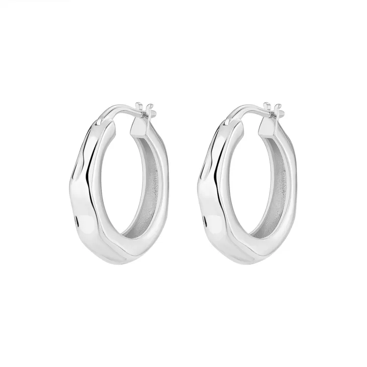 铜合金耳饰 复古自由搭配潺流耳圈耳扣女小众高级设计简约感耳饰