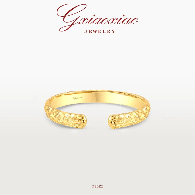 G XIAOXIAO 镀K金 法式高级设计款复古百搭鸢尾花手镯 F20Z2