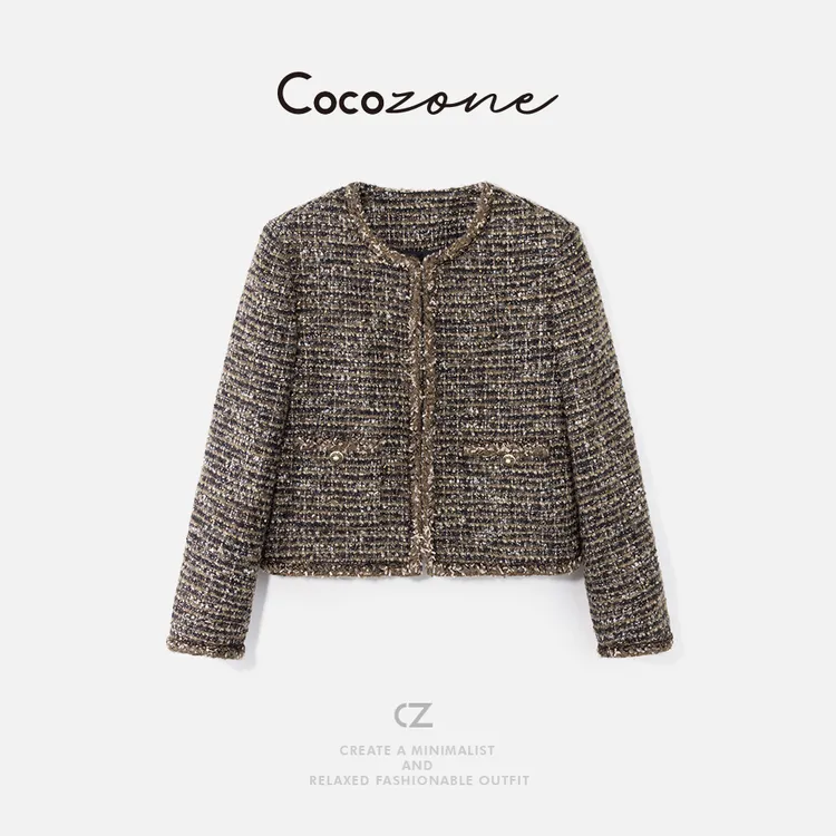 COCO ZONE 刘一一“莫奈香风”绵羊毛混纺圆领外套CD2A2011