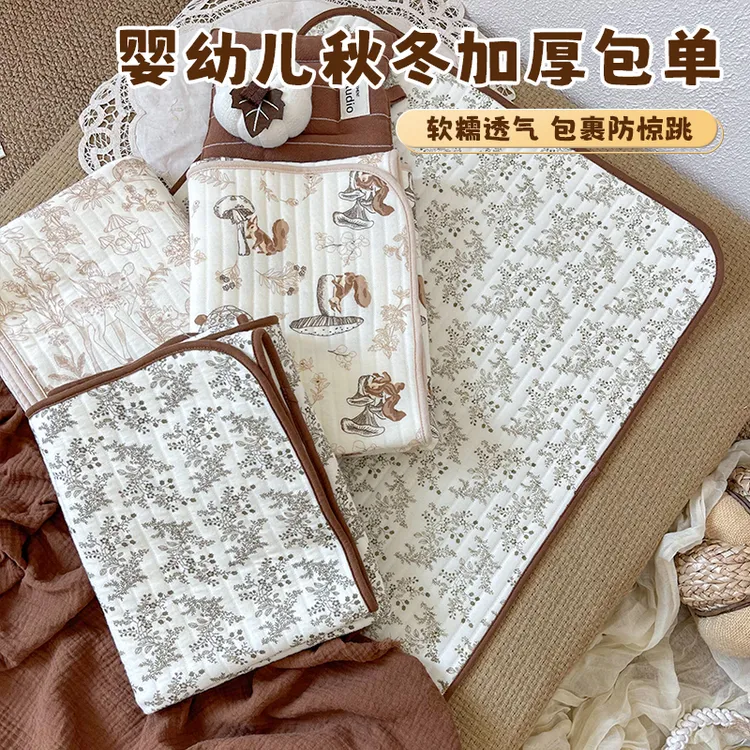 包单初生婴儿纯棉a类秋冬加厚抱被0-12个月初生宝宝产房襁褓裹巾