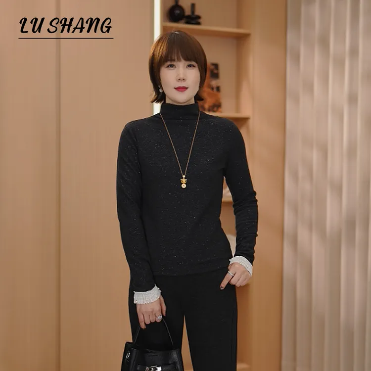 【星河打底】半高领设计，精致亮片！露赏2025冬季显瘦内搭打底衫