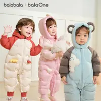 【balaOne】巴拉巴拉童装儿童羽绒服连体衣2025新冬装哈衣爬服萌趣