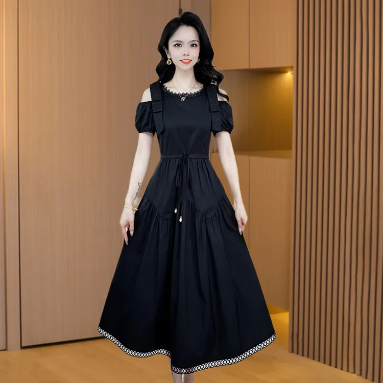 拉夏贝尔轻奢小众高级感女装法式连衣裙子2025夏季十三行爆款洋气